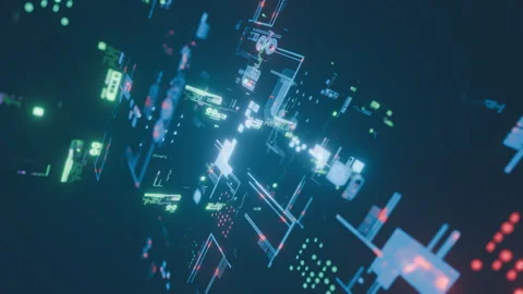 Abstract graphic A.I. technology futuristic motion background Stock Footage 301073989