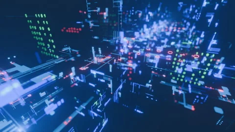 Abstract graphic A.I. technology futuristic motion background Stock Footage 301074044