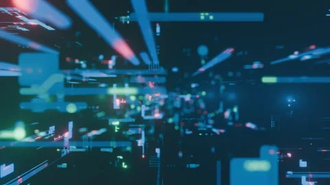Abstract graphic A.I. technology futuristic motion background Stock Footage 301074220