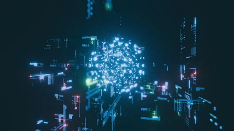 Abstract graphic A.I. technology futuristic motion background Stock Footage 301074474