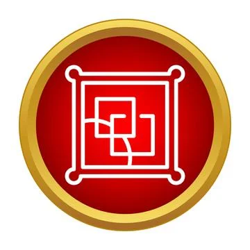 Abstract graphic icon with overlapping squares in a frame Illustrazione stock