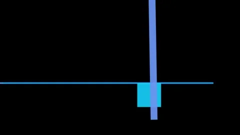 Abstract graphic with intersecting blue lines and a small blue rectangle on.. Stock Footage 335430979