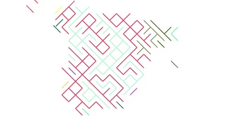 Abstract Graphic Lines Creating Map of Spain Stock Footage 327285269
