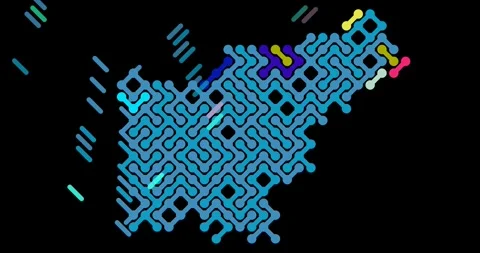 Abstract Graphic Lines Creating Map of Slovenia Stock Footage 327940575