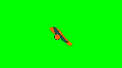 Abstract graphic logo featuring curved shapes and a circle on green backgroun Stock Footage 340266664