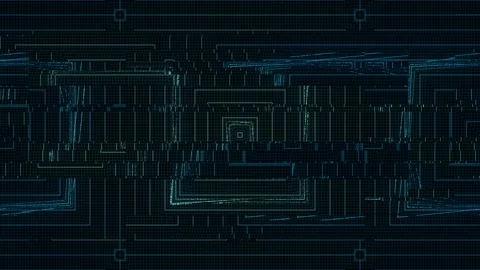 Abstract graphic motion of geometric square shape on the dark background. Stock Footage 209122835