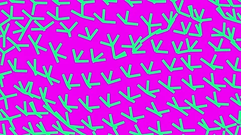 Abstract graphic network deformation. Neon color line pattern. Stock Footage 149053847