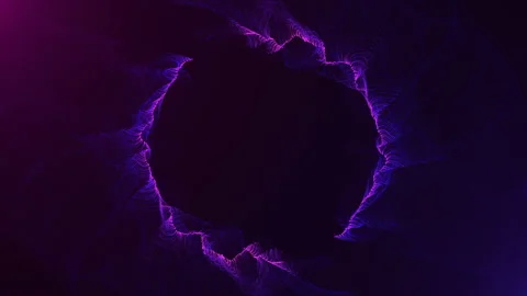 Abstract graphic particles violet light running on circle shape Stock Footage 133998299