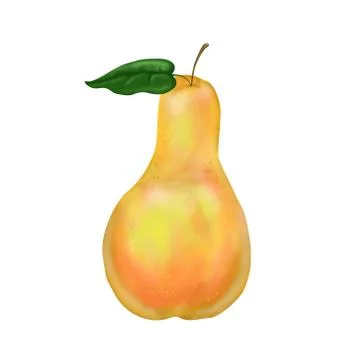 Abstract graphic pear with leaf Stock Illustration