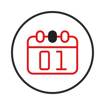 Abstract graphic representation featuring calendar icon with black circle b.. Stock Illustration