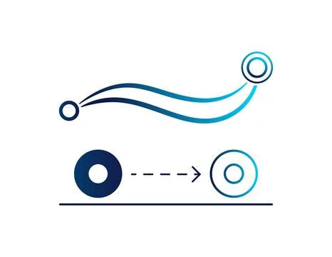 Abstract graphic representing a path or journey from one point to another Stock Illustration