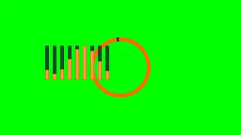 Abstract graphic showing a circular progress bar and vertical audio bars Stock Footage 341822407