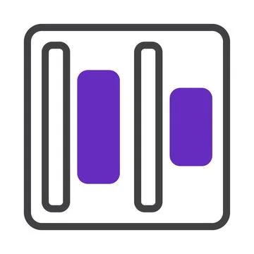 Abstract graphical display featuring vertical elements in gray and purple hue 스톡 일러스트