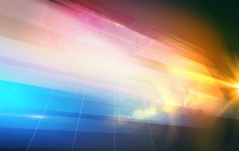 Abstract graphical studio display background with lens flare at right edge Иллюстрация