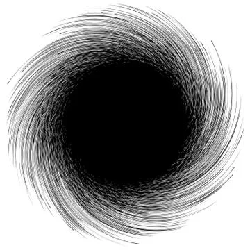 Abstract graphics with circular spiral distortion. Pattern of rotating radial Illustrazione stock