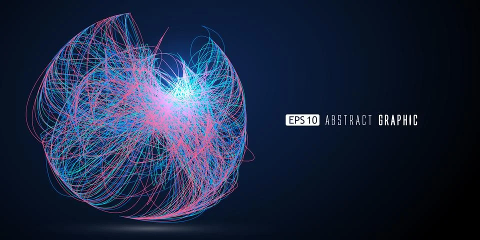 Abstract graphics composed of colored lines. Stock Illustration