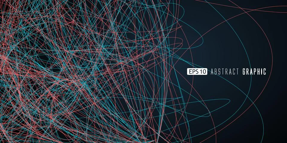 Abstract graphics composed of colored lines. Stock Illustration
