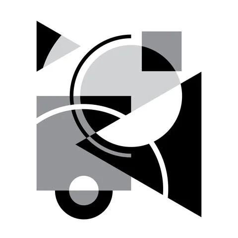 Abstract graphics for interior decoration, composition of geometric shapes fo Stock Illustration