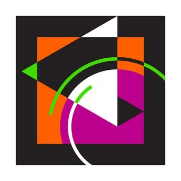 Abstract graphics for interior decoration, composition of geometric shapes fo Stock Illustration