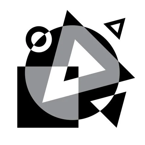 Abstract graphics for interior decoration, composition of geometric shapes fo Stock Illustration