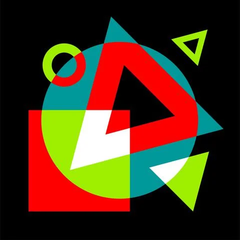 Abstract graphics for interior decoration, composition of geometric shapes fo Stock Illustration