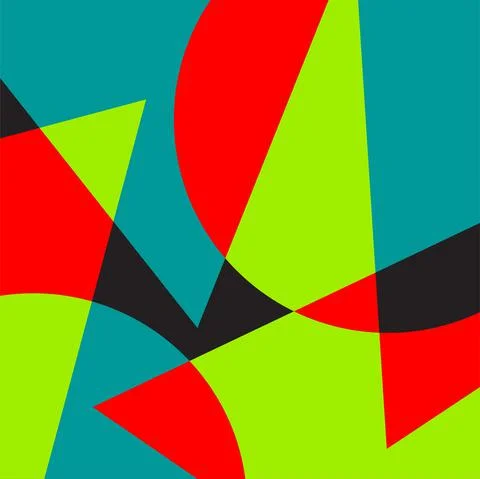 Abstract graphics for interior decoration, composition of geometric shapes fo Stock Illustration