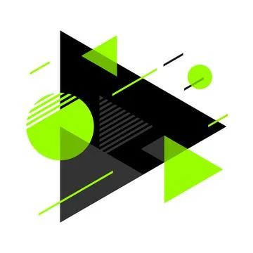 Abstract graphics for interior decoration, composition of geometric shapes fo Stock Illustration