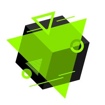 Abstract graphics for interior decoration, composition of geometric shapes fo Stock Illustration