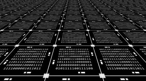 Abstract graphics technology background in white - blocks of binary code Stock Illustration