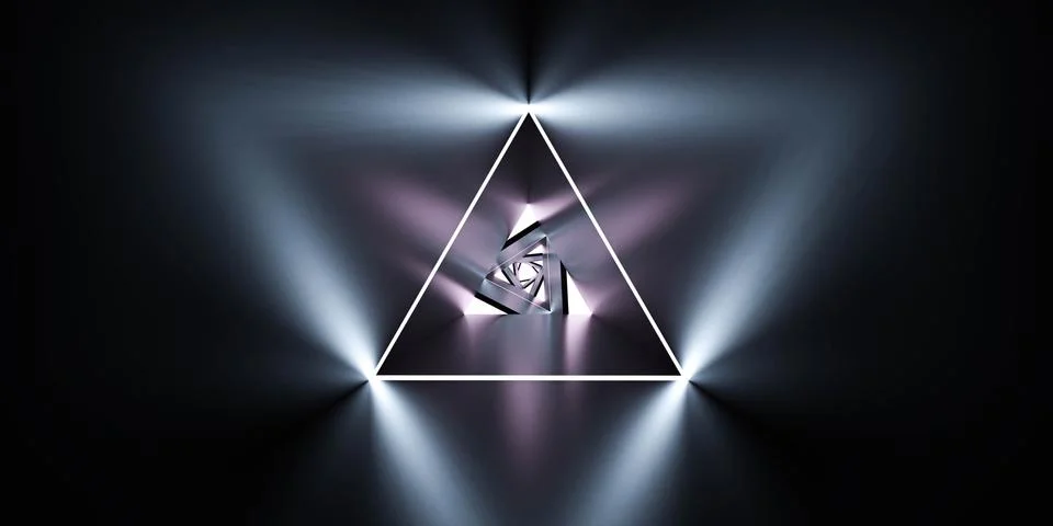 Abstract graphics with triangular glowing pattern. Abstract modern futuristic 스톡 일러스트