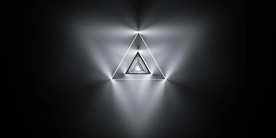 Abstract graphics with triangular glowing pattern. Abstract modern futuristic 스톡 일러스트