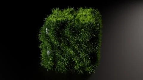 Abstract grass cube Stock Illustration