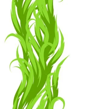 Abstract grass seamless pattern. Decorative swirly ornament with green waves Stock Illustration