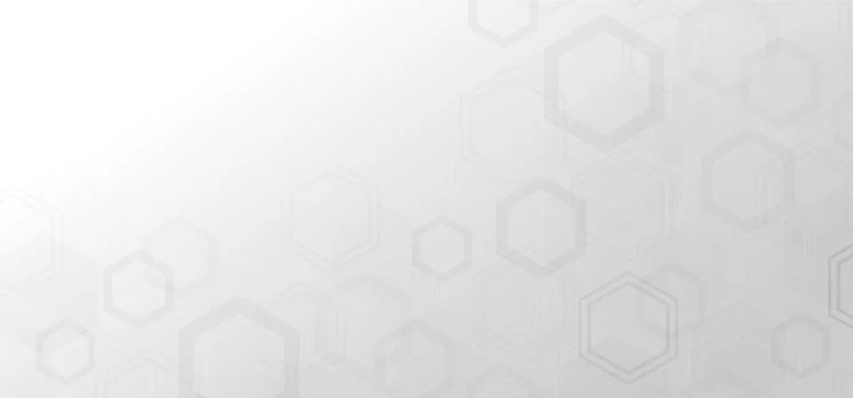 Abstract gray and white hexagonal pattern tech template. Stock Illustration