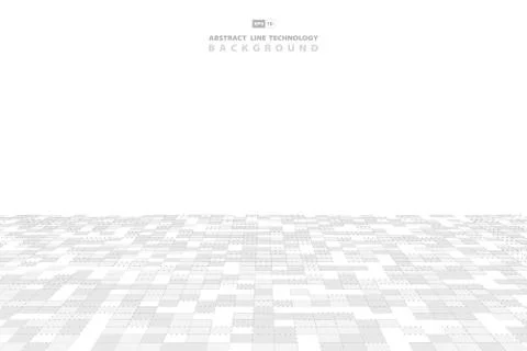 Abstract gray and white square pattern design tech design background. Stock Illustration