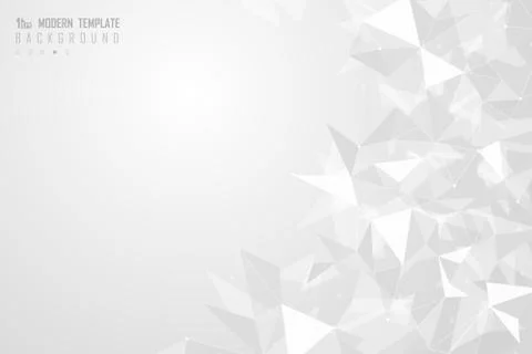 Abstract gray and white triangle polygonal pattern design background. 스톡 일러스트