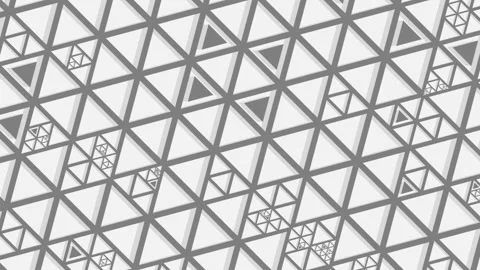 Abstract gray and white triangular geometric pattern looping animated background Stock Footage 332069668