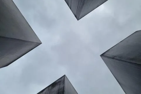 An abstract gray background with elements of a building or structure. Stock Photos