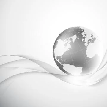 Abstract gray background with globe Stock Illustration
