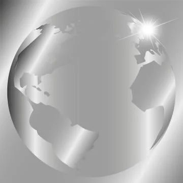 Abstract gray background with globe Stock Illustration