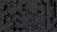 Abstract Gray Background Of Moving Primitives With Six Angles, Hexagons In Dark Stock Footage