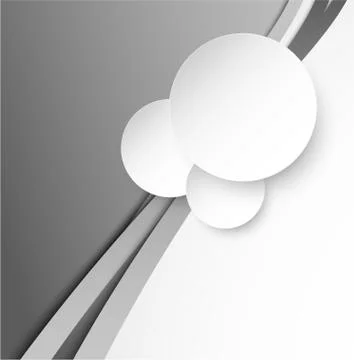 Abstract gray background with paper circles Illustrazione stock