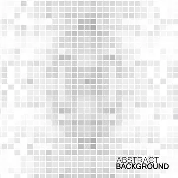 Abstract gray background of squares. Geometric texture. Halftone effect. Vector Stock Illustration