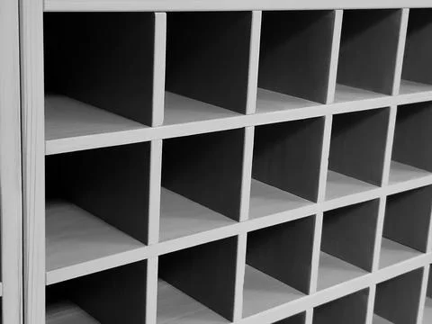 Abstract gray background with three-dimensional squares. Stock Photos