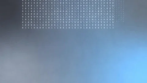 Abstract gray blue gradient with glowing binary code, Seamless Loop Stock Footage 341857206