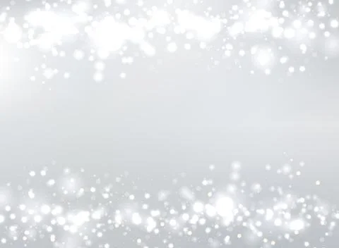 Abstract gray blurred background with bokeh and glitter header footers. Copy Stock Illustration