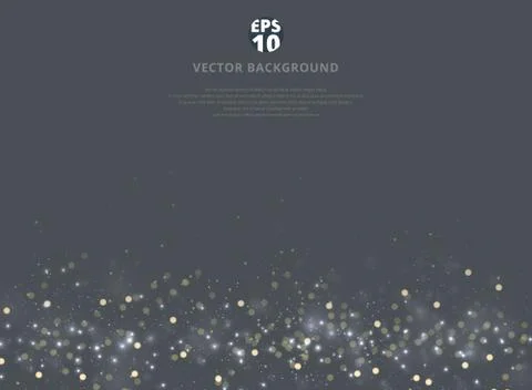 Abstract gray blurred background with bokeh and gold glitter footer. Copy spa Stock Illustration
