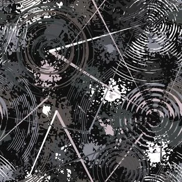 Abstract gray camo pattern with splattered paint Stock Illustration