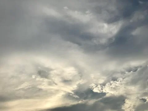 Abstract gray cloud before storm when sunset for quiet and peaceful concept Stock Photos