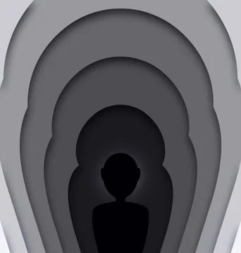 Abstract gray colored image of silhouette and frames Illustrazione stock
